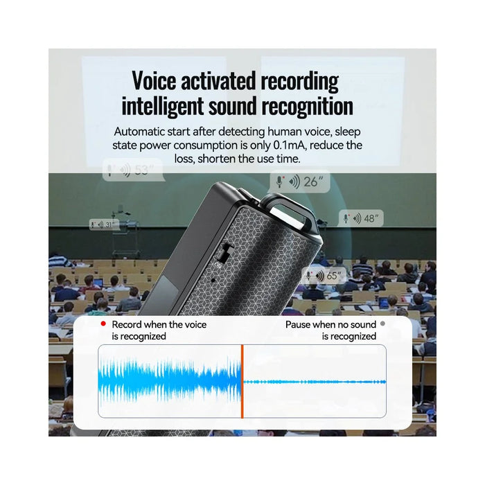 Q70V 16GB Voice Recorder Smart Transcription Voice Activated Recording Device - 4