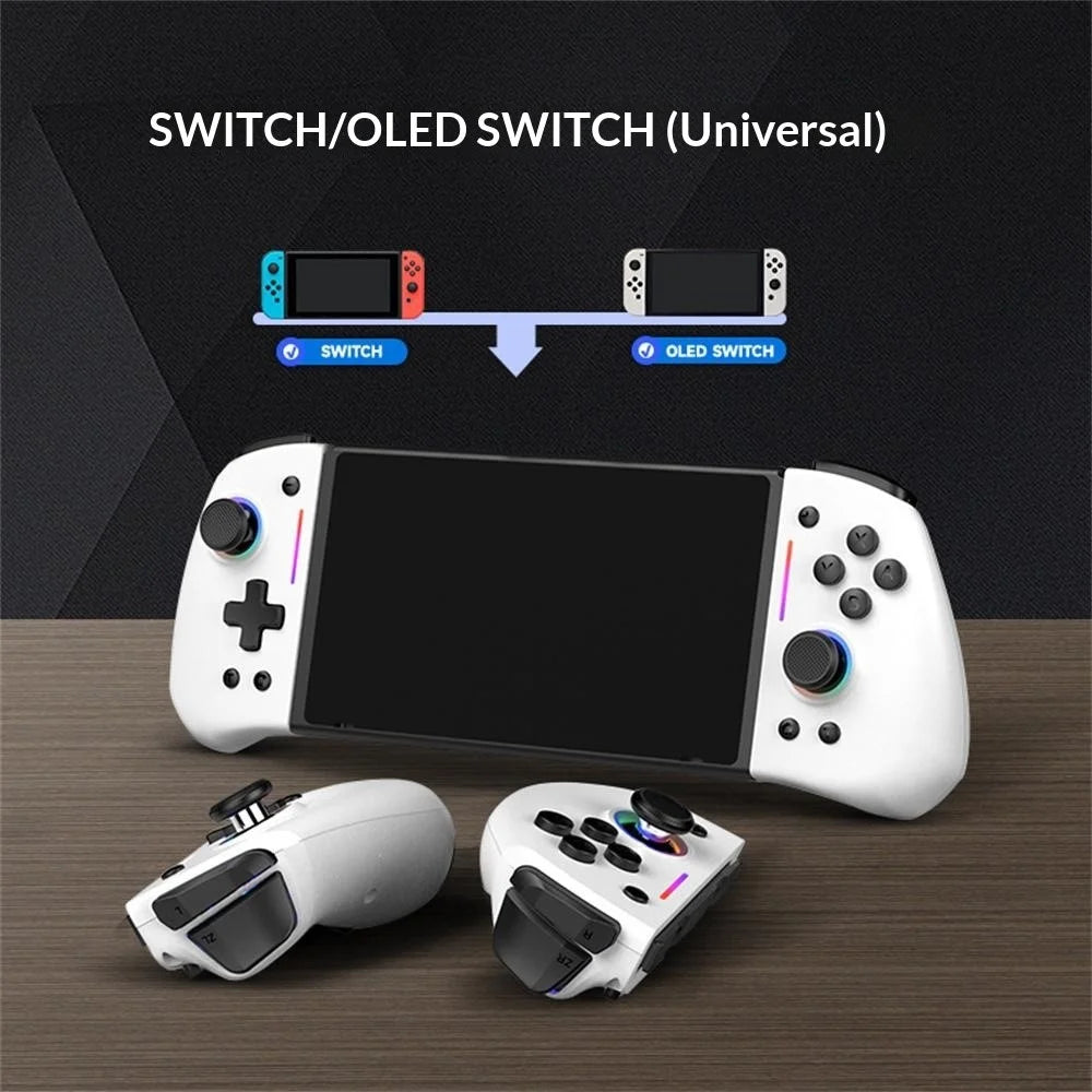 LINYUVO For Nintendo Switch  /  Switch Lite  /  Switch OLED Joy-Con Wireless Controller with RGB Backlit and Turbo Function - Black - 2