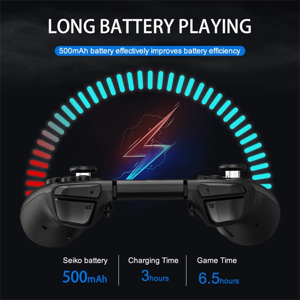 LINYUVO For Nintendo Switch  /  Switch Lite  /  Switch OLED Joy-Con Wireless Controller with RGB Backlit and Turbo Function - Black - 4
