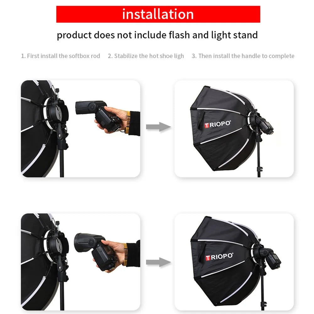 TRIOPO KX65 Hot Shoe Foldable Flash Diffuser Softbox Spotlighting Cloth Photo Diffuser Soft Light Box - 2