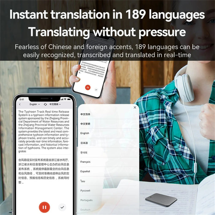 A3 256GB ChatGPT AI Voice Recorder APP Control Smart Transcription Speech to Text Recorder, Single Key + Reset Button - 6