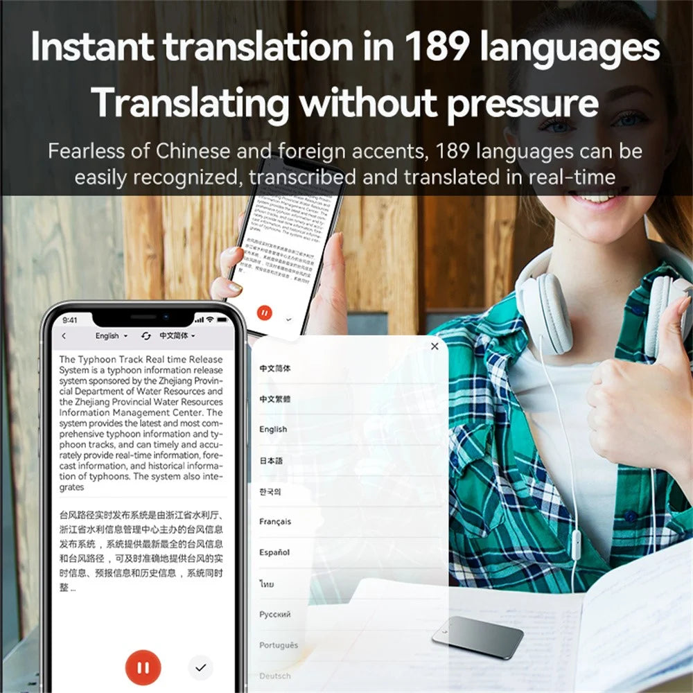 A3 8GB AI Voice Recorder ChatGPT Smart Transcription Real-Time Speech to Text One-Button Recording Device - Blackish Green - 6