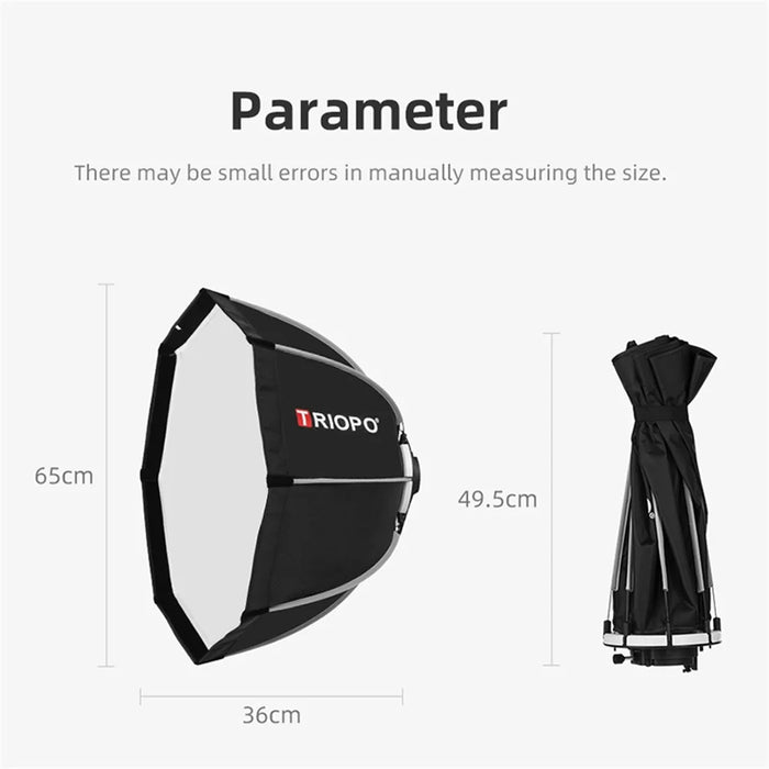 TRIOPO KS65 65cm Octagon Umbrella Softbox Portable Universal Folding Flash Flashlight Softbox - 5