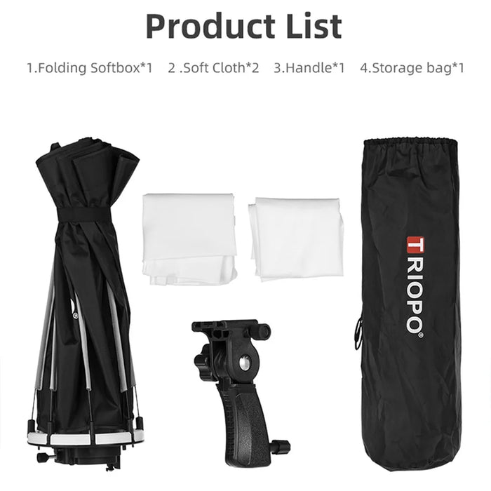 TRIOPO KS65 65cm Octagon Umbrella Softbox Portable Universal Folding Flash Flashlight Softbox - 6
