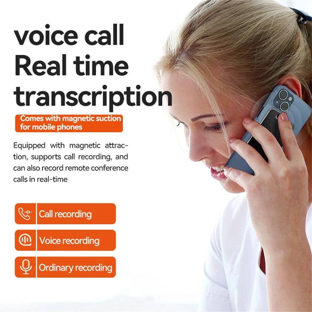 A3 Arc Frame Diagonal Stripes 16GB AI Voice Recorder ChatGPT Smart Transcription Magnetic Sound Recorder - 7