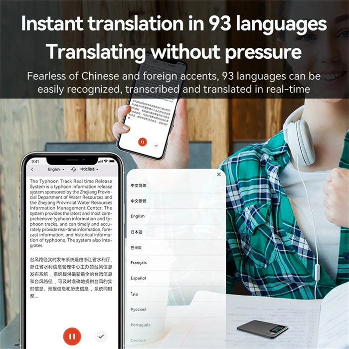 A3P 32GB AI Voice Recorder APP Control ChatGPT Transcribe Summarize Recording Device - 6