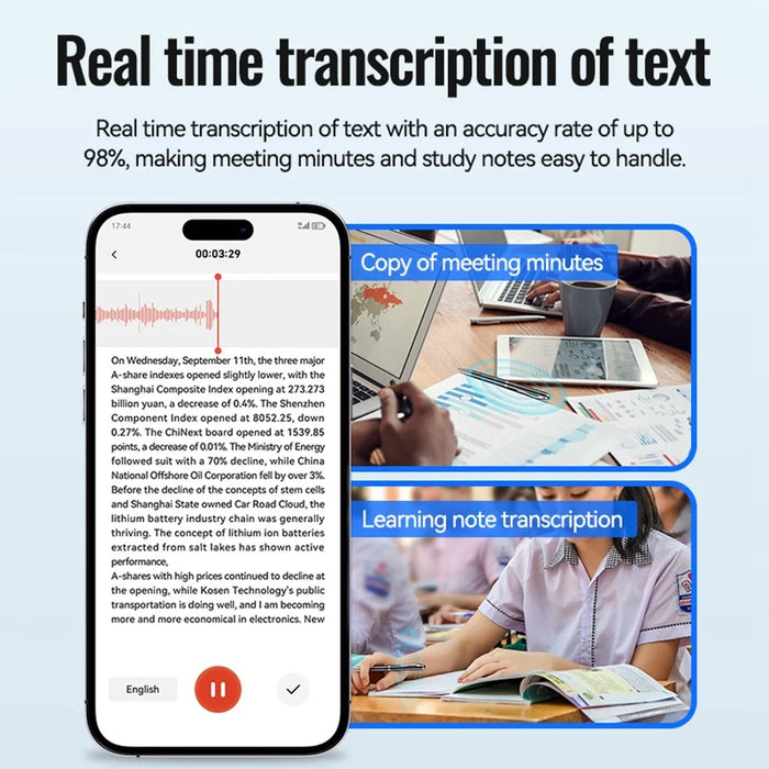 Q90A 16GB AI Voice Recorder ChatGPT Smart Transcription App-Controlled Audio Recording Pen - 4
