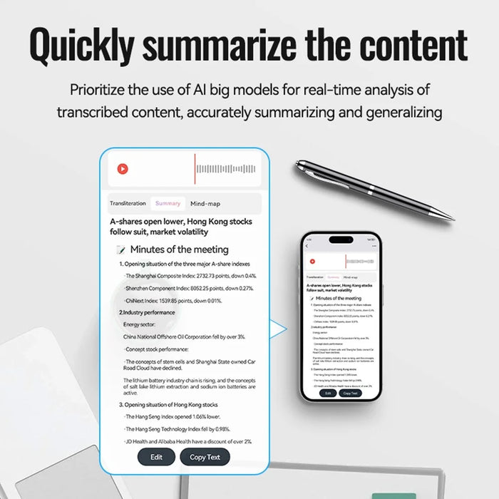Q90A 64GB AI Voice Recorder ChatGPT Smart Transcription App-Controlled Audio Recording Pen - 6