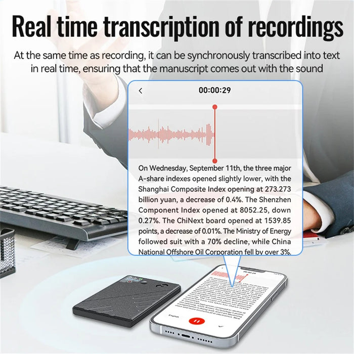 A5 32GB AI Voice Recorder GPT Intelligent Audio Recorder APP Control Real Time Transcription Summary Translation Device - 5