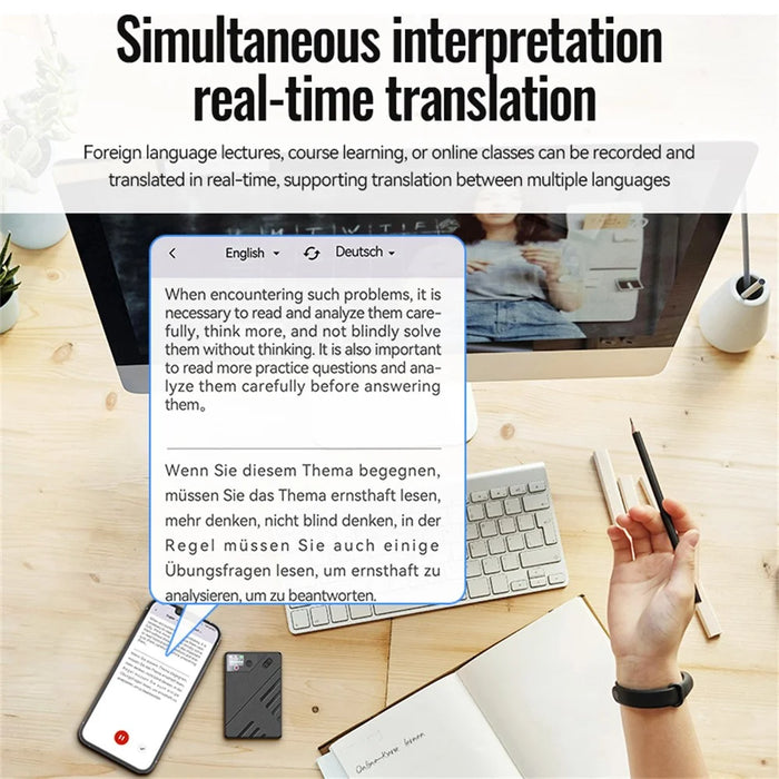 A5 64GB AI Voice Recorder GPT Intelligent Audio Recorder APP Control Real Time Transcription Summary Translation Device - 6