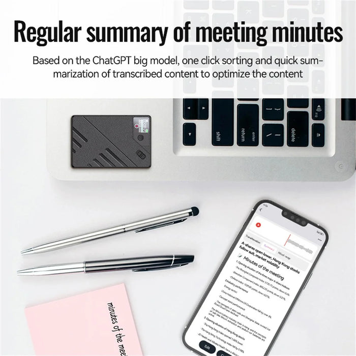 A5 256GB AI Voice Recorder GPT Intelligent Audio Recorder APP Control Real Time Transcription Summary Translation Device - 7