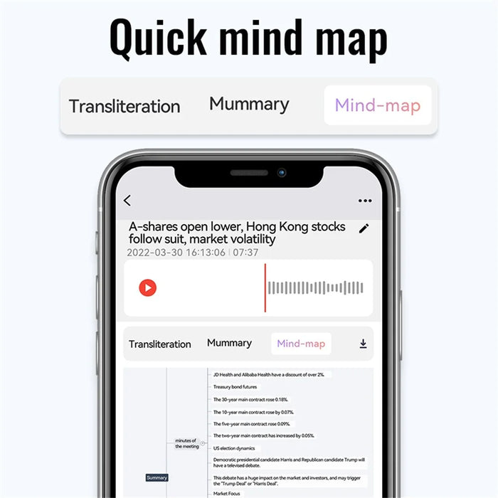 A6 256GB Magnetic Dictaphone App Control AI Voice Recorder ChatGPT Smart Transcription Translator - 7
