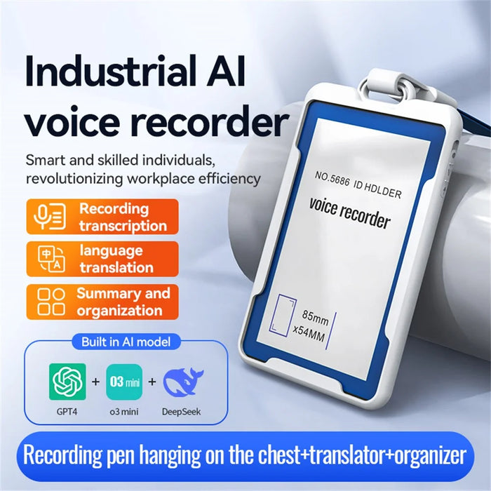 K3A 16GB Badge Shaped AI Voice Recorder ChatGPT Smart Transcription Translation APP Control - 4