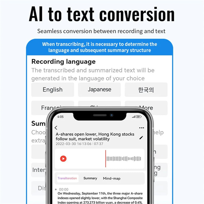 M29A 16GB AI Voice Recorder ChatGPT Smart Transcription Translation Sound Recorder APP Control - 4