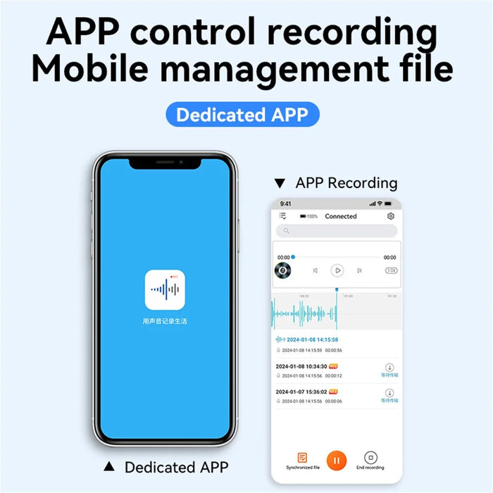 Q61A 128GB AI Voice Recorder ChatGPT Smart Transcription Translation App Controlled - 4