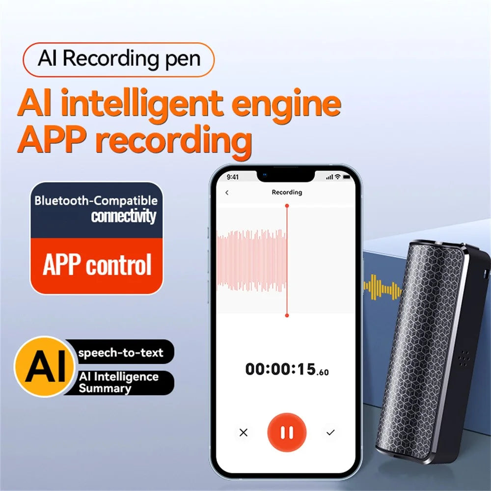 Q70A AI Voice Recorder ChatGPT 8GB Smart Transcription Translation App Control Magnetic Sound Recorder - 3