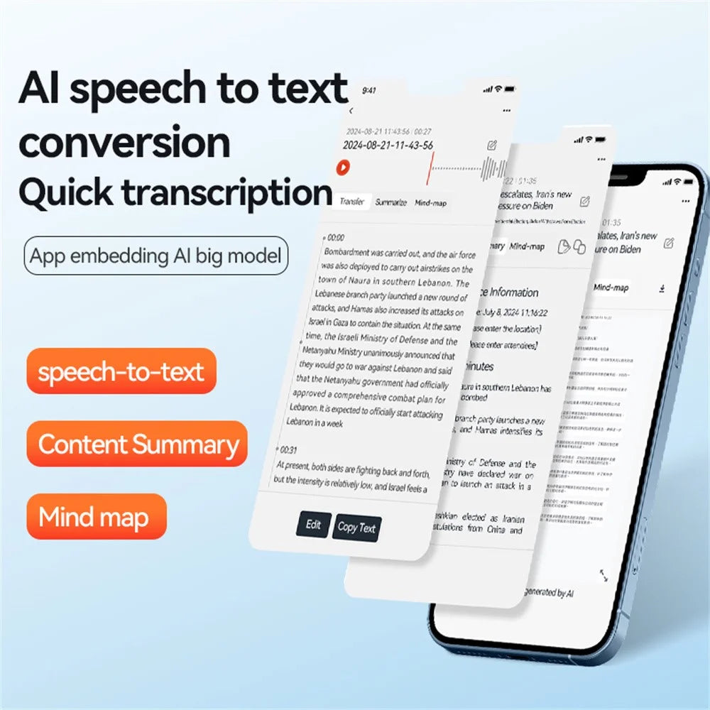 Q70A AI Voice Recorder ChatGPT 16GB Smart Transcription Translation App Control Magnetic Sound Recorder - 4