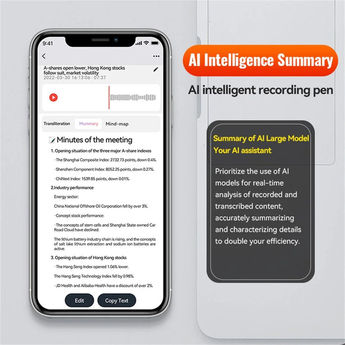 Q70A AI Voice Recorder ChatGPT 128GB Smart Transcription Translation App Control Magnetic Sound Recorder - 7