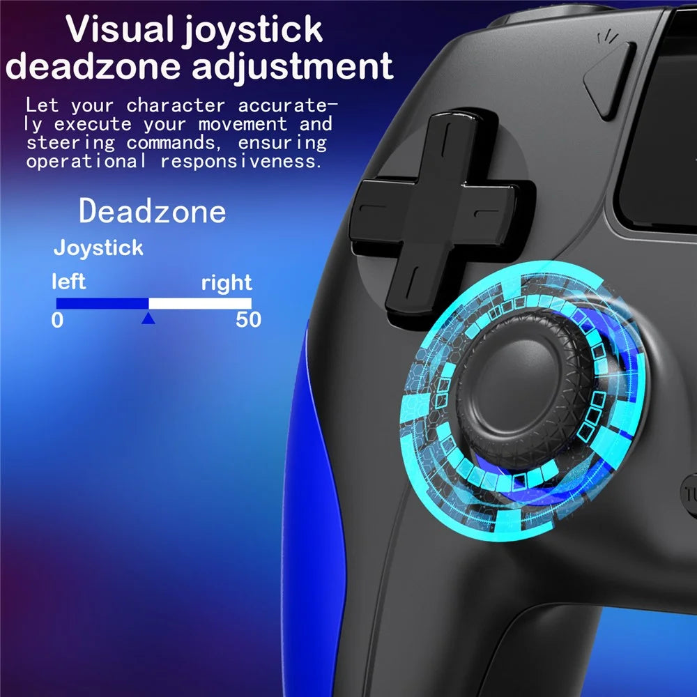 CM-620 For PS4  /  iOS  /  Switch 1.47 inch Screen Wireless Game Controller Dual Joystick Bluetooth-Compatible Gaming Controller - Black  /  Blue - 7