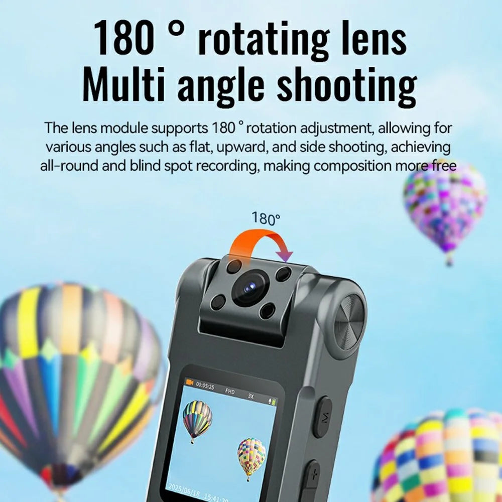 V28 HD Noise Reduction Voice Recorder 1920P Direct Recording Device with 180° Rotation Lens - 4
