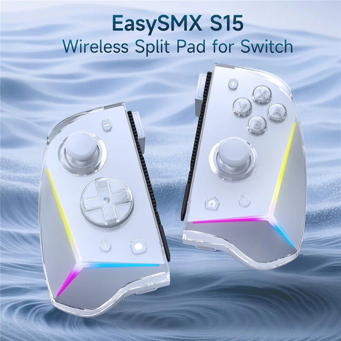 EASYSMX S15 Wireless Split Gamepad for Nintendo Switch / Switch OLED / Switch Lite RGB Lighting Gaming Controller with Hall Effect Joysticks - 2