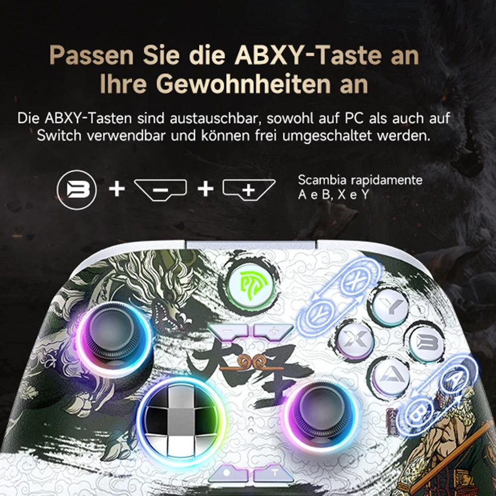 EASYSMX X15 RGB Lighting Hall Effect Joystick Wireless Controller 2.4G  /  Bluetooth-compatible  /  Wired Triple Mode Gamepad - 6