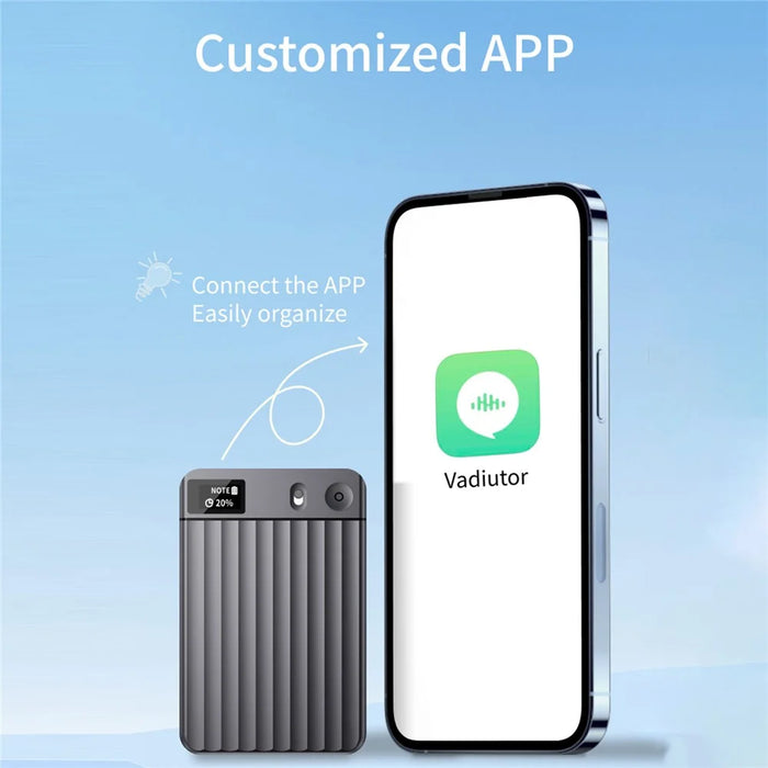AI7 8GB AI Voice Recorder Real Time Transcription Ultra Thin Smart Recording Card Voice-to-Text Meeting Recorder - Grey - 3