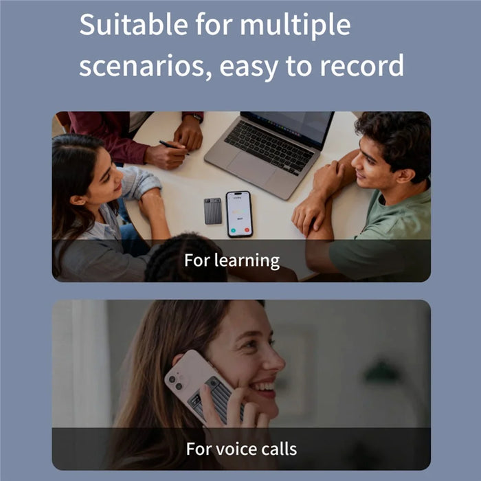 AI7 8GB AI Voice Recorder Real Time Transcription Ultra Thin Smart Recording Card Voice-to-Text Meeting Recorder - Grey - 7