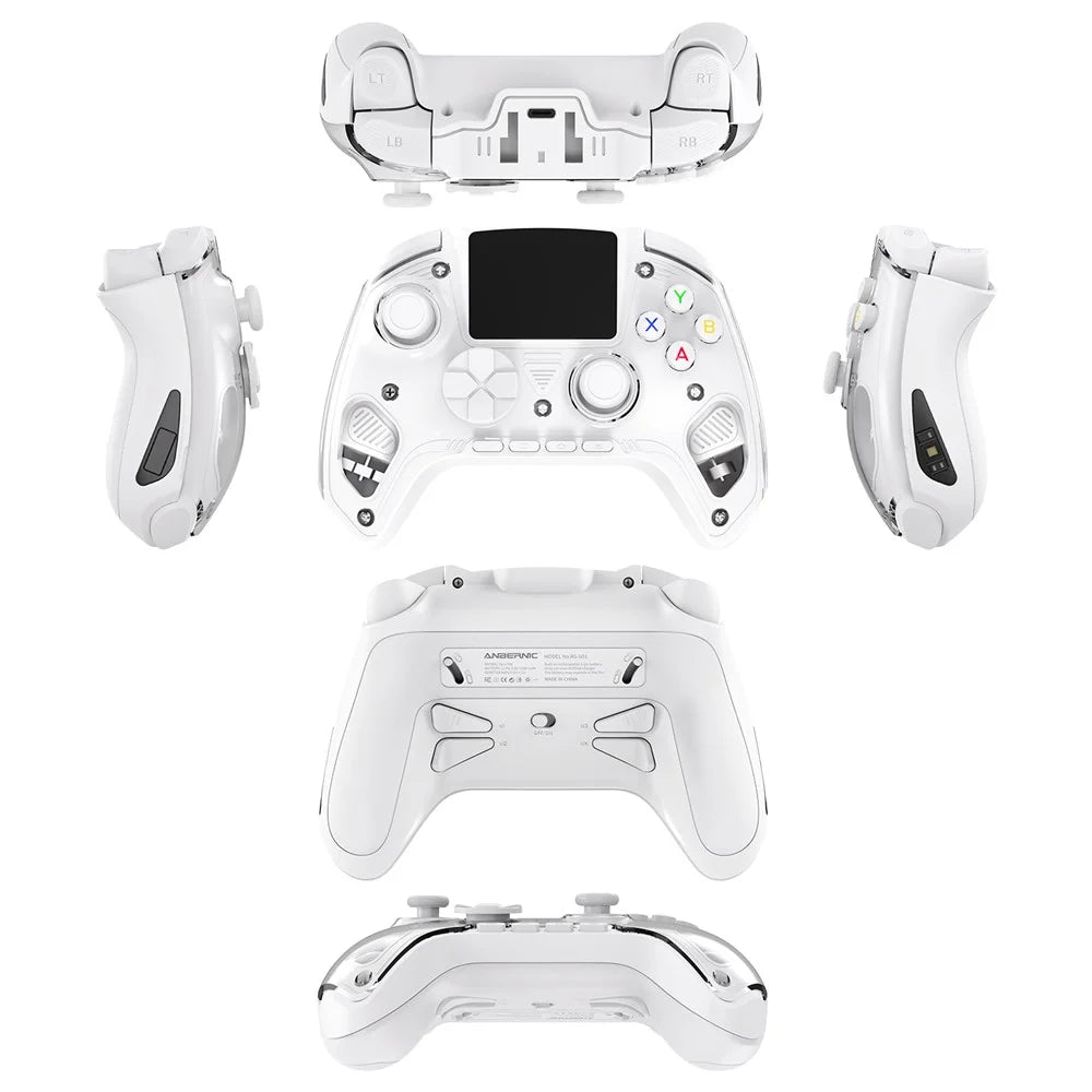 RG G01 Smart Game Controller with Heart Rate Sensor 2.5D HD IPS Screen Gamepad for PC / Steam / Linux / Nintendo Switch / Android / iOS - White - 2