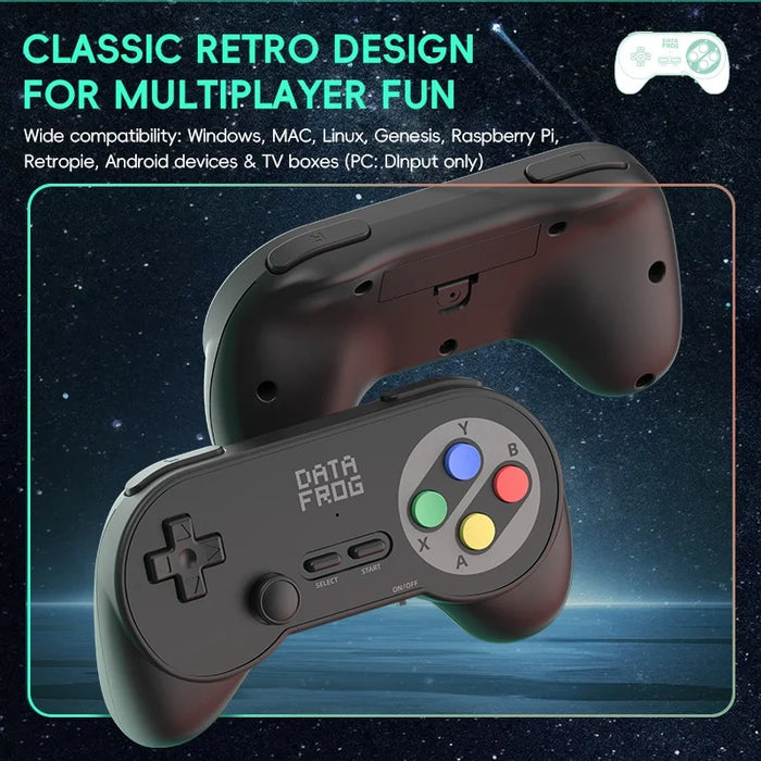 DATA FROG PC07 2Pcs 2.4G Wireless Gaming Controller for PC / Android / Tablet Dual Player Gamepad - Black - 3