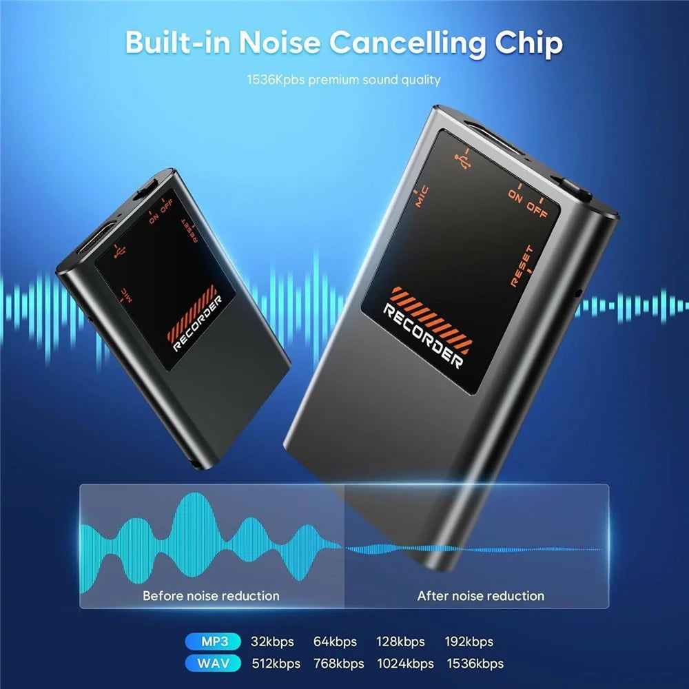 M11 64GB Voice Recorder Magnetic AI Noise Reduction 40H Recording Digital Audio Recorder for Lecture Meeting Interview -Black - 5