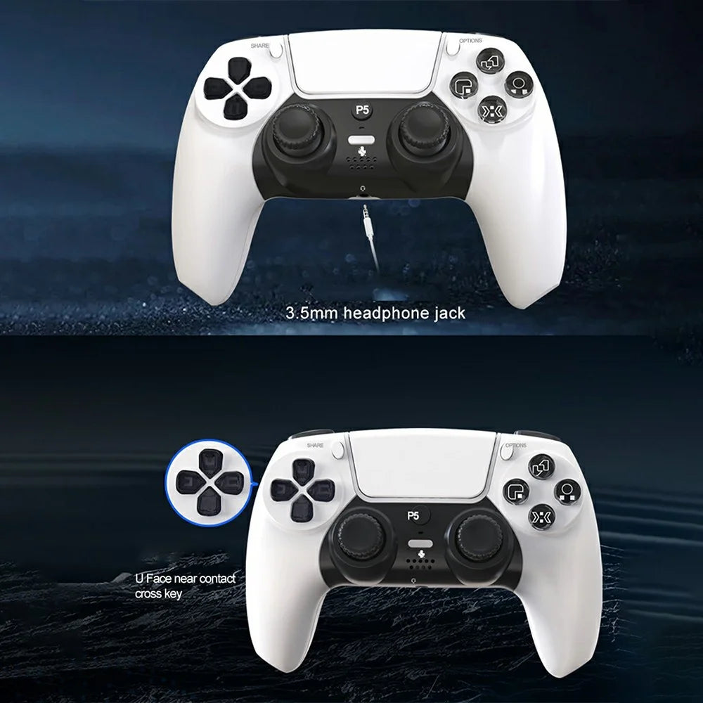 P50A Wireless Game Controller for PS5 Ergonomic 6-Axis Gyroscope Dual Vibration Bluetooth-compatible Gamepad - White - 6