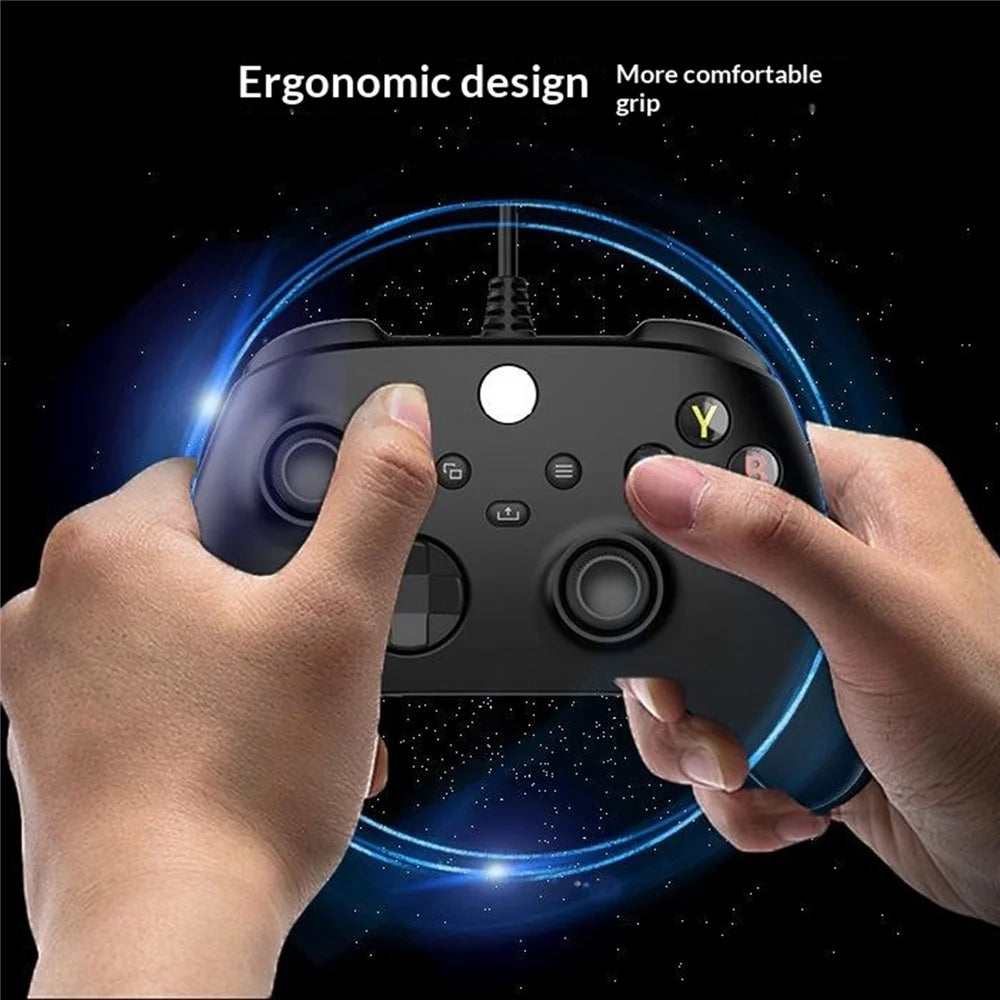 WT005 Wired Game Controller for Xbox One / Xbox Series S / X / PC Gaming Gamepad with Headphone Jack 3.5mm - Black - 2