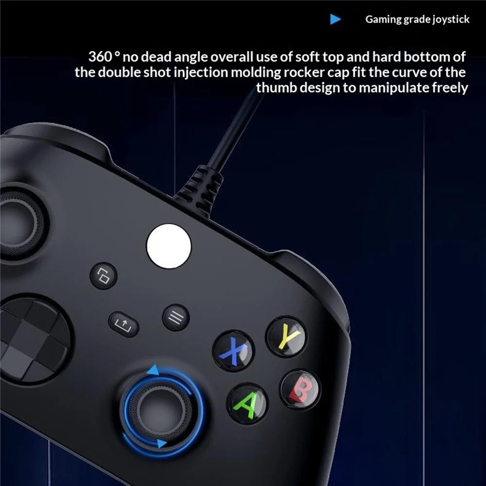 WT005 Wired Game Controller for Xbox One / Xbox Series S / X / PC Gaming Gamepad with Headphone Jack 3.5mm - Black - 5
