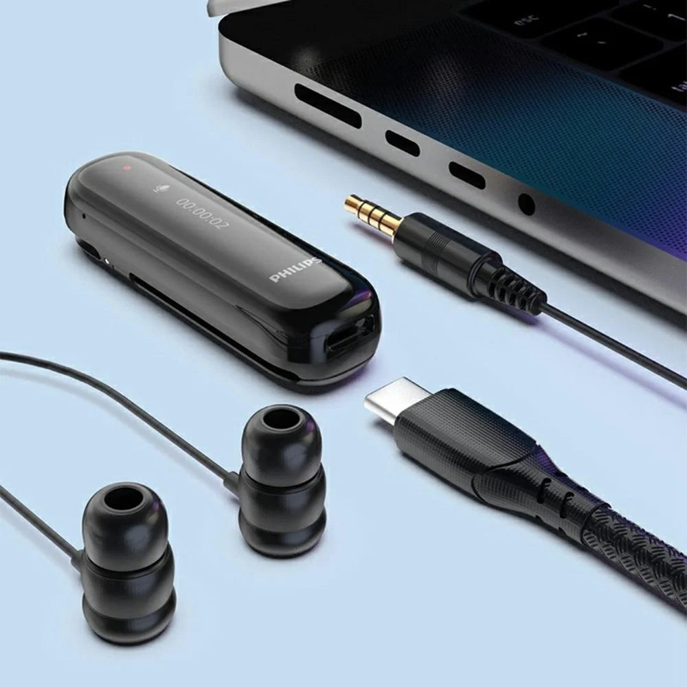 PHILIPS VTR5170 32GB Voice Recorder HD Noise Cancelling Audio Digital Recording Device for Meeting - Black - 4