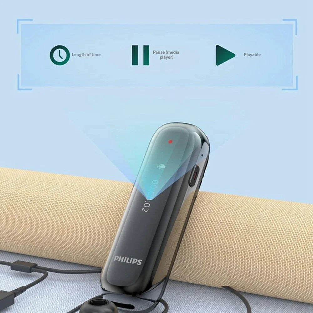PHILIPS VTR5170 64GB Voice Recorder HD Noise Cancelling Audio Digital Recording Device for Meeting - Black - 6