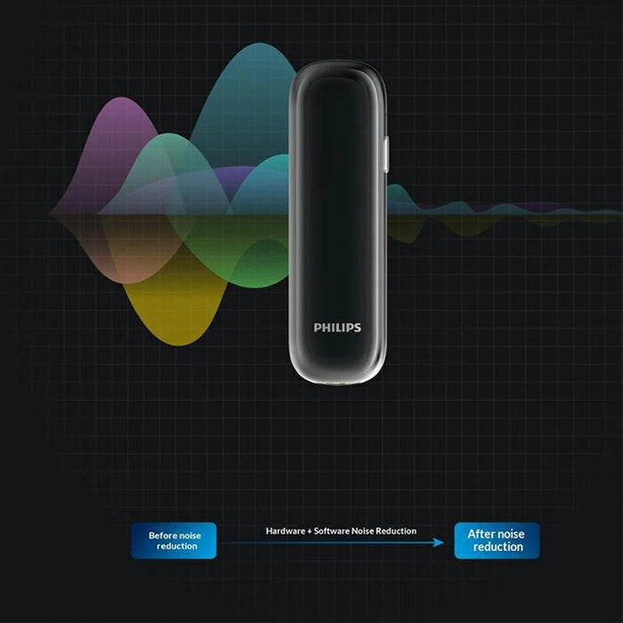 PHILIPS VTR5170PRO 64GB Voice Recorder with Charging Case Dual Noise Reduction 360 Degree Omnidirectional Microphone AI Smart Recording Device for Meeting Interview - Black - 4