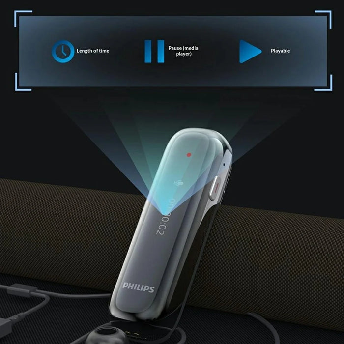 PHILIPS VTR5170PRO 64GB Voice Recorder with Charging Case Dual Noise Reduction 360 Degree Omnidirectional Microphone AI Smart Recording Device for Meeting Interview - Black - 5