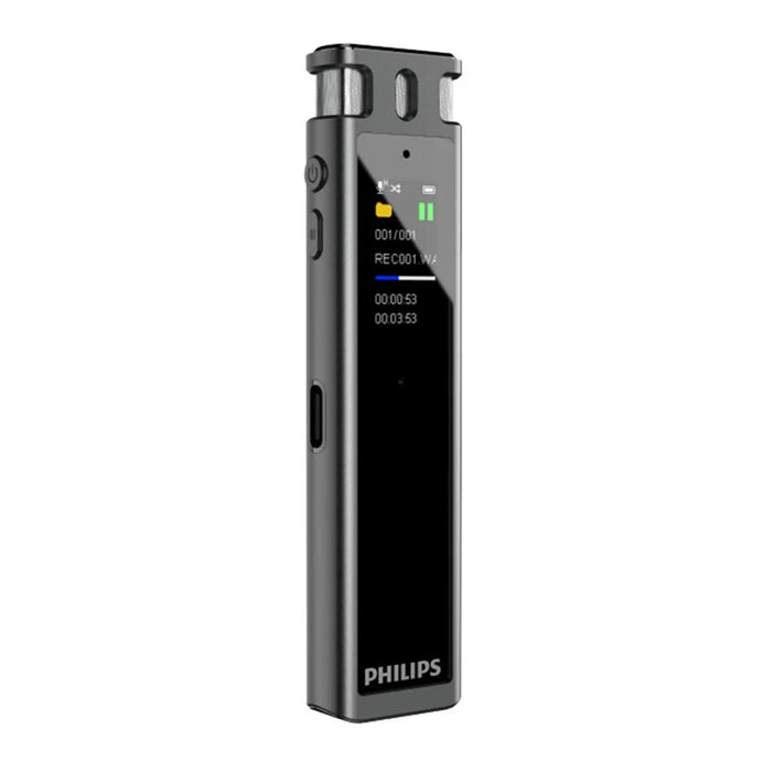 PHILIPS VTR5260 16GB Digital Voice Recorder 2+2 Mic Speech to Text Noise Cancelling Recording Device for Meeting Interview - Black - 1