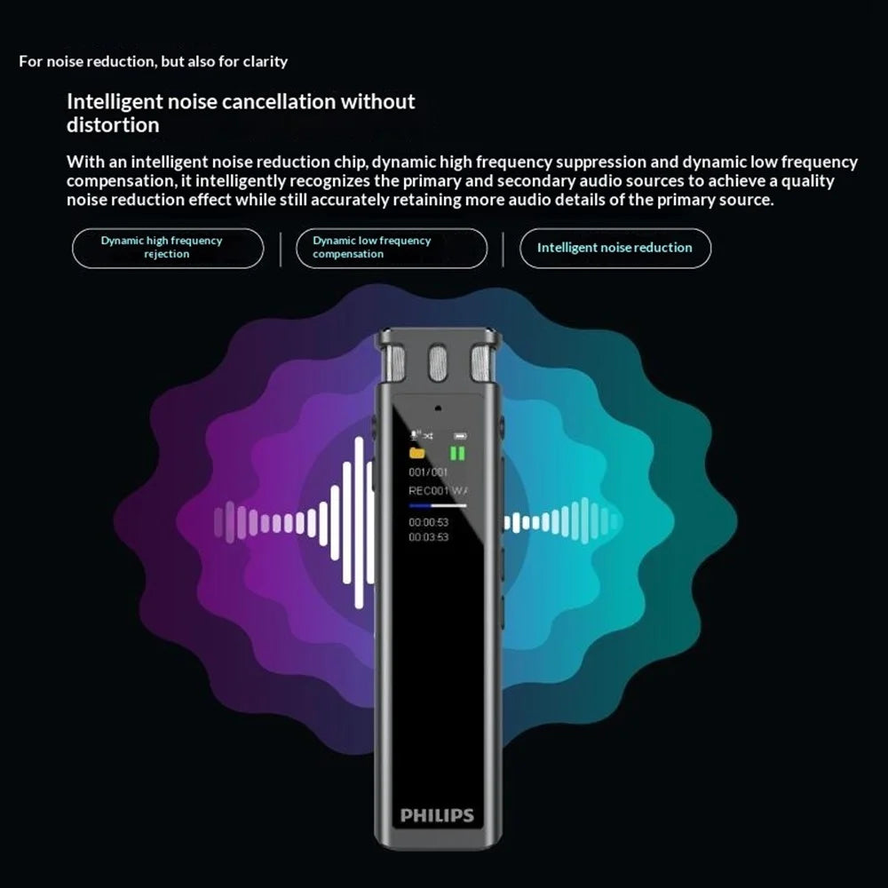 PHILIPS VTR5260 32GB Voice Recorder 0.96 Inch Color Display AI Speech-to-Text Real Time Translation Pen - Black - 5