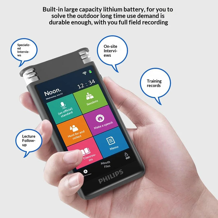 PHILIPS VTR8600 32GB AI Transcription Voice Recorder Real Time Translation Device for Meeting - Black - 6