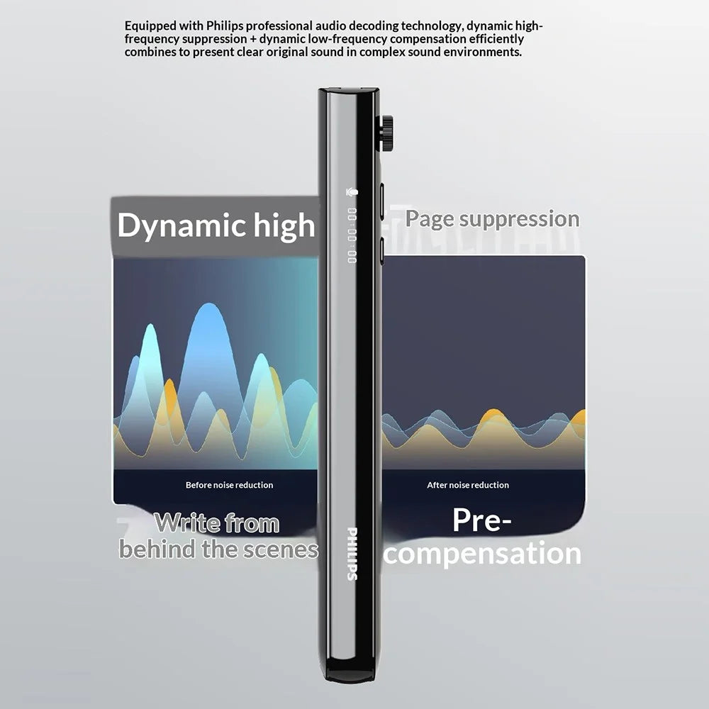 PHILIPS VTR5130 32GB Voice Recorder HD Noise Reduction Real Time Transcription Device for Meeting - Black - 5