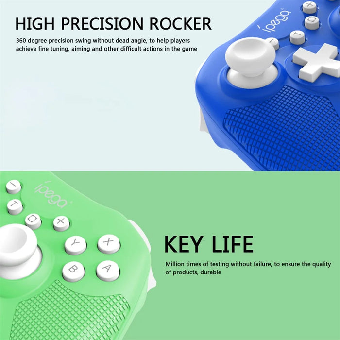 IPEGA PG-SW022 Bluetooth-compatible Wireless Game Controller 6-Axis Vibration Gamepad for Nintendo Switch Console - Green - 4