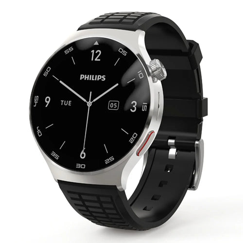 PHILIPS VTR5206 4GB Voice Recorder Watch Noise Reduction Smart Recorder Wristband for Business Conference - Black / Silicone Strap - 1
