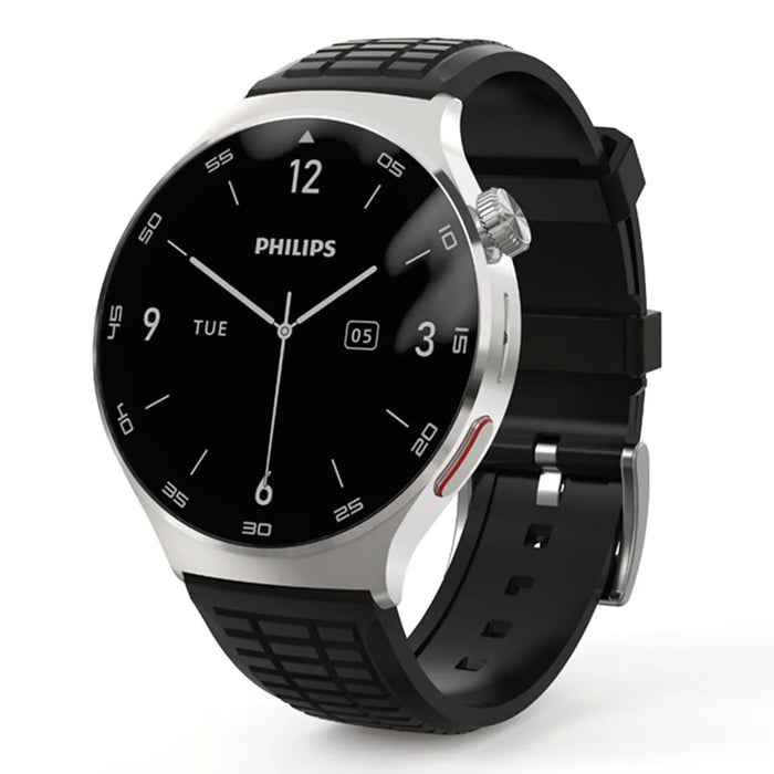 PHILIPS VTR5206 4GB Voice Recorder Watch Noise Reduction Smart Recorder Wristband for Business Conference - Black / Silicone Strap - 1
