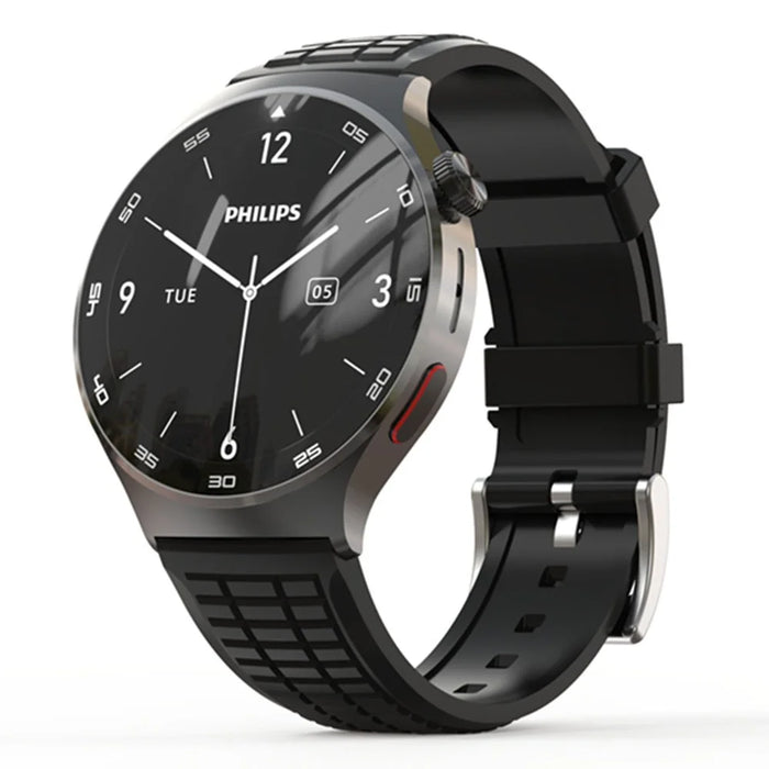 PHILIPS VTR5206 4GB Voice Recorder Watch Noise Reduction Smart Recorder Wristband for Business Conference - Black / Silicone Strap - 2