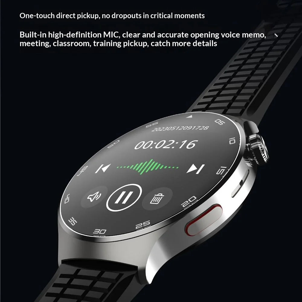 PHILIPS VTR5206 4GB Voice Recorder Watch Noise Reduction Smart Recorder Wristband for Business Conference - Black / Silicone Strap - 3