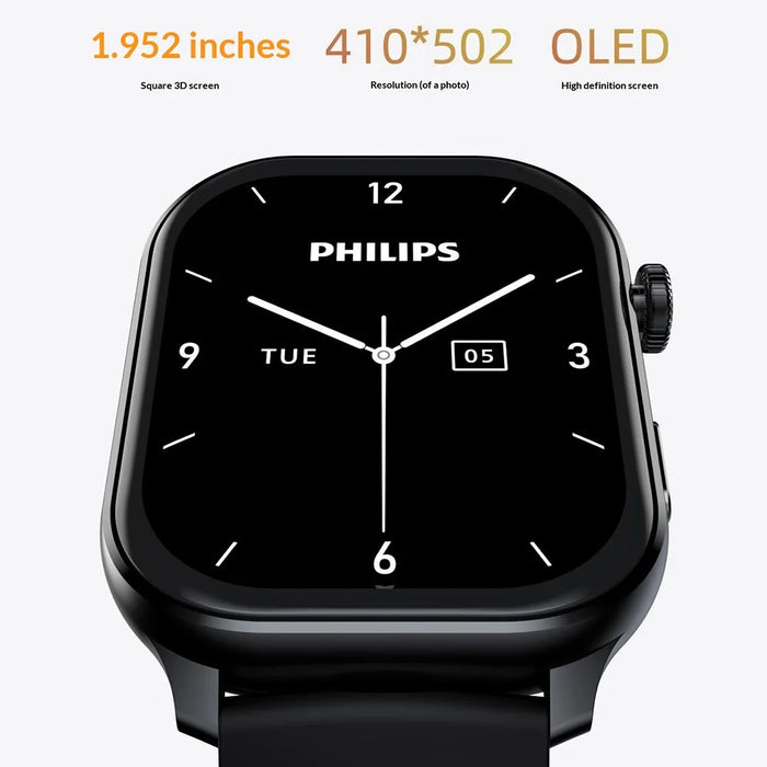 PHILIPS VTR5208 Wearable Voice Recorder Watch Noise Reduction Offline Voice Translator, Silicone Strap - Black - 4