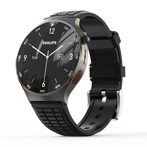 PHILIPS R10 Dictaphone Watch Bluetooth-compatible 5.3 Digital Voice Recorder Wristband for Business Training - Black / Fluororubber Band - 1