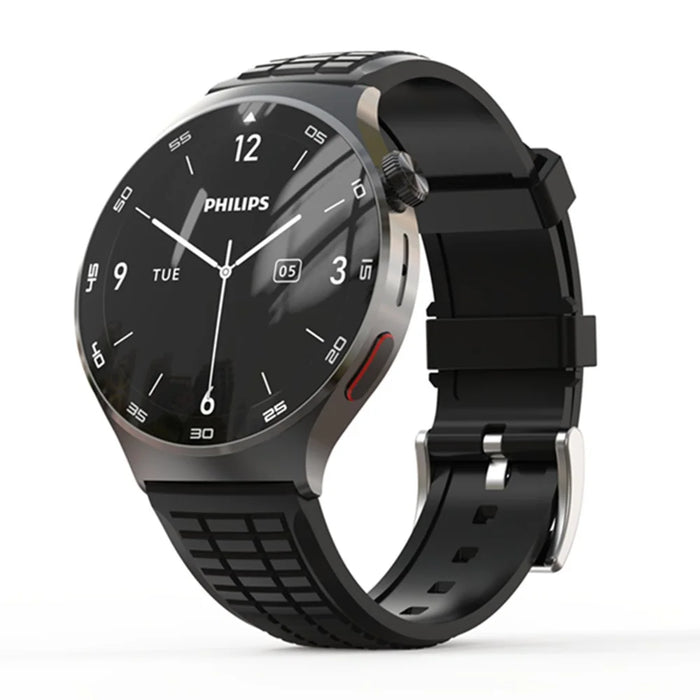 PHILIPS R10 Dictaphone Watch Bluetooth-compatible 5.3 Digital Voice Recorder Wristband for Business Training - Black / Fluororubber Band - 1